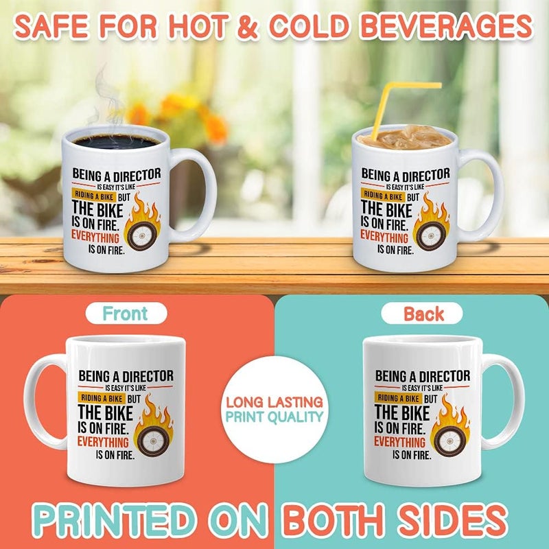 Bubble Hugs Director Coffee Mug 11 oz, Being A Director Is Easy Like Riding Bike Funny Appreciation Gift Idea for Office Boss Manager Job Career, White - Image 3